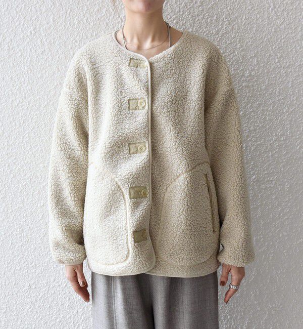 SHIPS any「SHIPS any:〈洗濯機可能〉ボア フリース 2WAY フーディー ブルゾン」|ブルゾン・スタジャン|