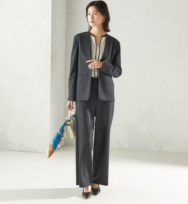 SHIPS for women「〈手洗い可能〉DELEGANT ダブルカラー ジャケット（セットアップ対応）」|ノーカラージャケット|