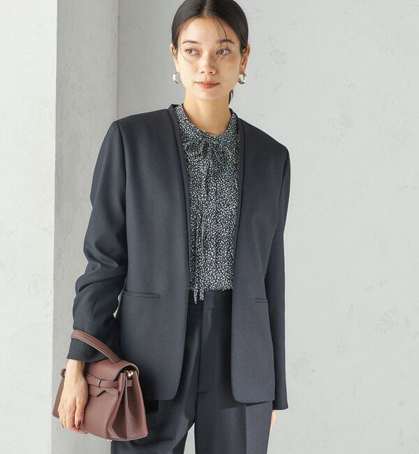 SHIPS for women「〈手洗い可能〉DELEGANT ダブルカラー ジャケット（セットアップ対応）」|ノーカラージャケット|