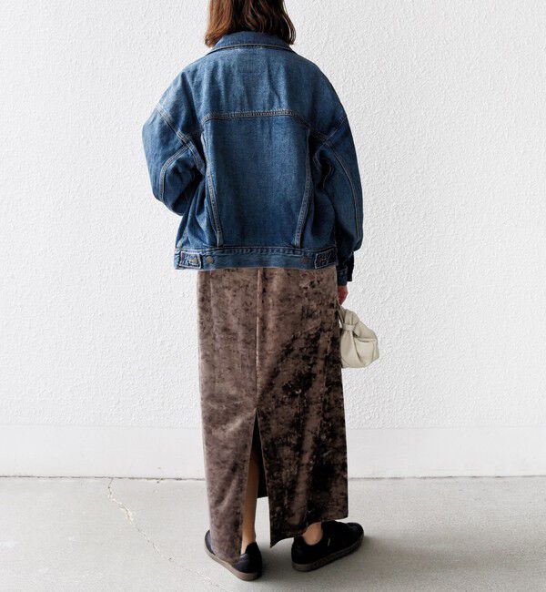 SHIPS for women「〈手洗い可能〉スノー クラッシュ ポリエステル ベロア ウエスト ゴム スカート」|スカート|