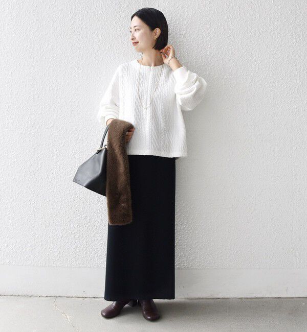 SHIPS for women「〈手洗い可能〉ケーブル ジャージー スキッパー プルオーバー」|Tシャツ・カットソー|