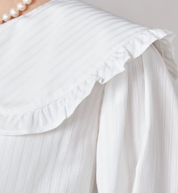 SHIPS for women「SHIPS NINE CASE:〈手洗い可能〉ビッグ カラー ブラウス」|シャツ・ブラウス|