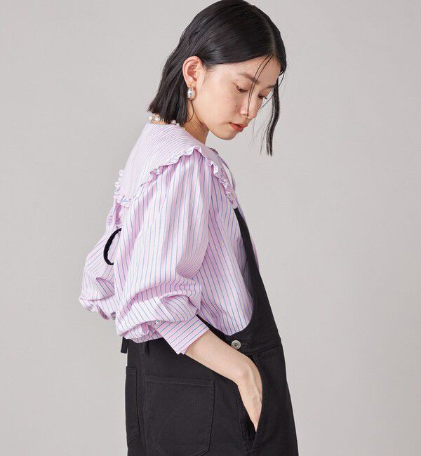 SHIPS for women「SHIPS NINE CASE:〈手洗い可能〉ビッグ カラー ブラウス」|シャツ・ブラウス|