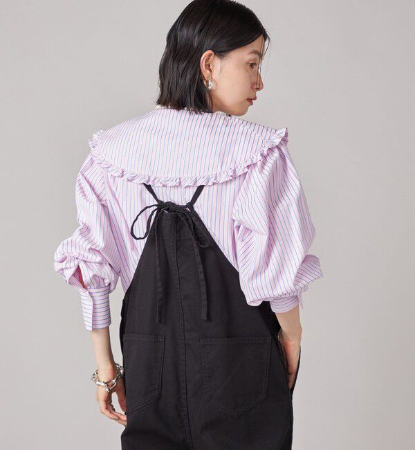 SHIPS for women「SHIPS NINE CASE:〈手洗い可能〉ビッグ カラー ブラウス」|シャツ・ブラウス|