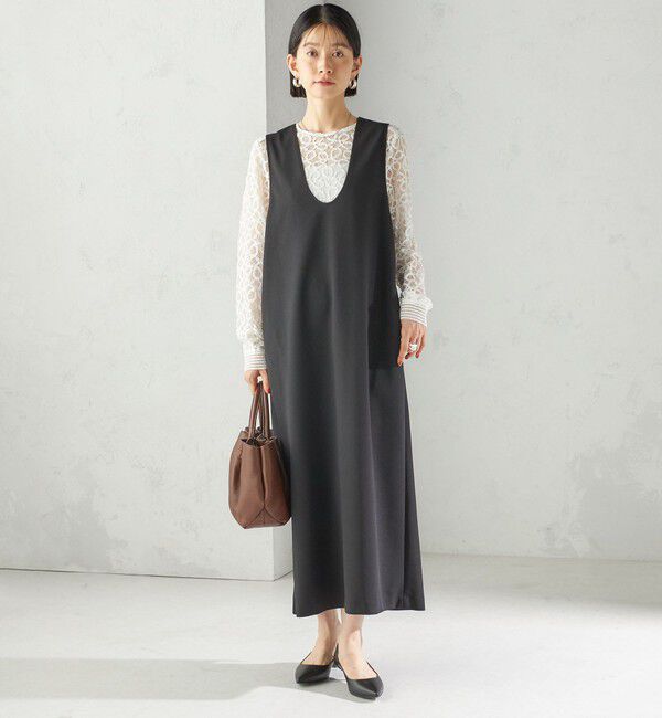 SHIPS for women「〈吸水速乾 / 手洗い可能〉アジャスト ボタン ジャンパー スカート」|ワンピース|