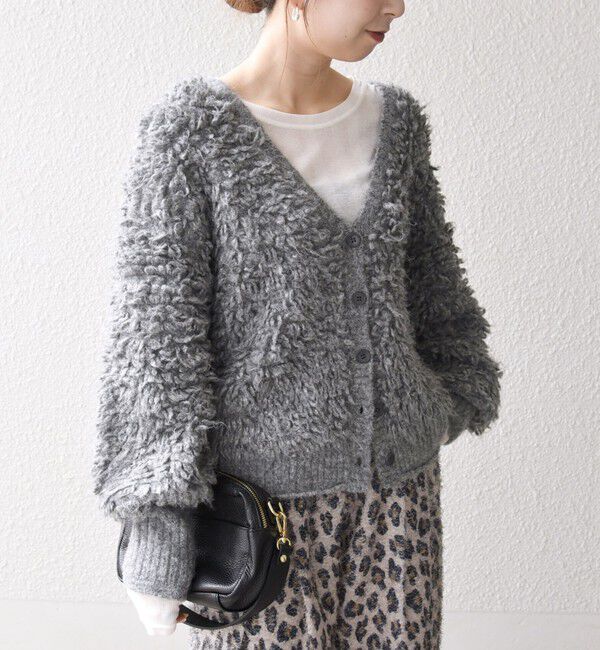 SHIPS any「SHIPS any: ループ ニット Vネック ショート カーディガン」|カーディガン|