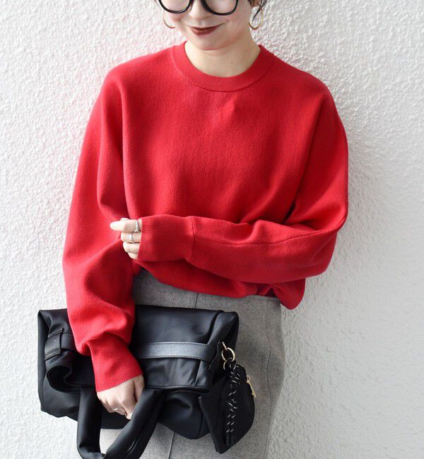 SHIPS any「SHIPS any:〈洗濯機可能〉クルーネック ドルマン ベーシック ニット プルオーバー」|ニット・セーター|