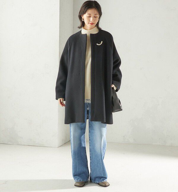 SHIPS for women「Pure SUPER100 ノーカラー コート」|ノーカラーコート|