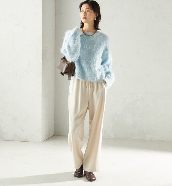 SHIPS for women「〈手洗い可能〉シャギー ファー クルーネック プルオーバー」|ニット・セーター|