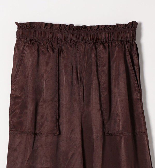 SHIPS any「SHIPS any:〈洗濯機可能〉サテン 刺繍 ストレート イージー パンツ」|その他|