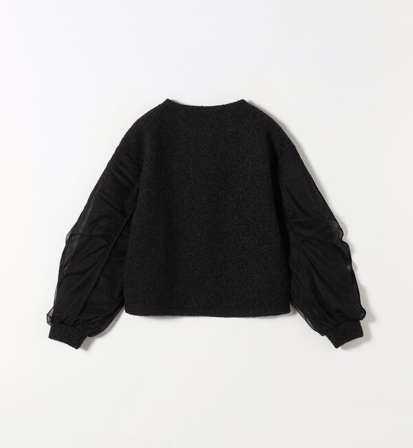 quaranciel「quaranciel:〈洗濯機可能〉ボア &times; チュール コンビ クルーネック プルオーバー」|プルオーバー|