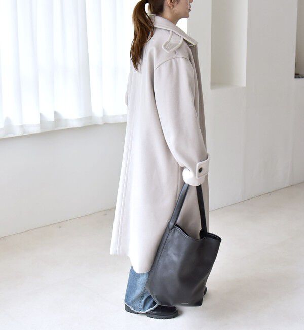 quaranciel「quaranciel: PURE WOOL スタンド & ステンカラー ロング コート」|ステンカラーコート|