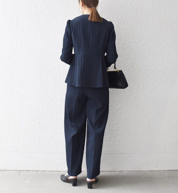 SHIPS any「SHIPS any:〈手洗い可能〉ジャカード タック セミワイド パンツ［NAVY BLUE］」|その他|