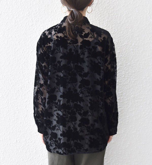 SHIPS any「SHIPS any:〈手洗い可能〉フラワー オパール シアー シャツ ブラウス」|シャツ・ブラウス|