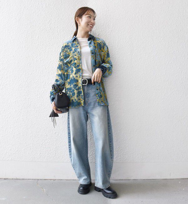 SHIPS any「SHIPS any:〈手洗い可能〉フラワー オパール シアー シャツ ブラウス」|シャツ・ブラウス|