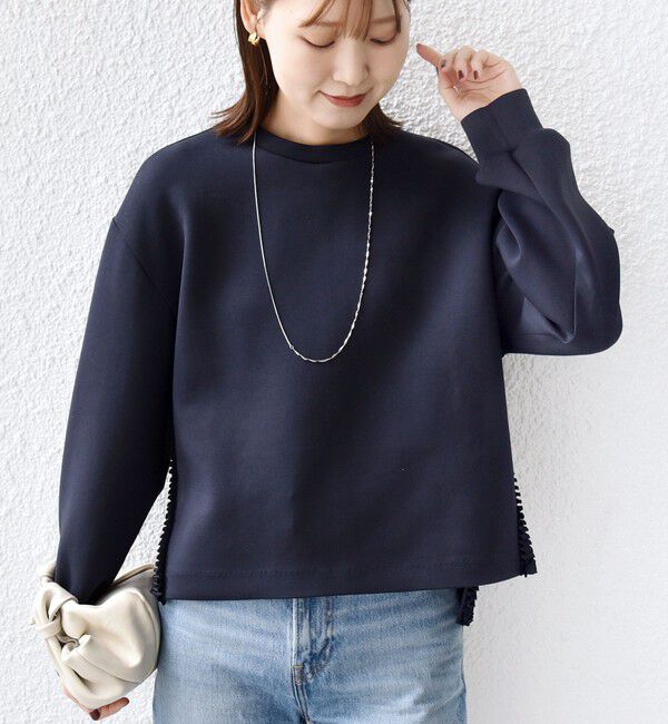 SHIPS for women「【WEB限定】〈手洗い可能〉サイド スリット フリル ダンボール カットソー」|Tシャツ・カットソー|