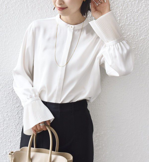 SHIPS for women「〈手洗い可能〉プリーツ 袖 デザイン ブラウス」|シャツ・ブラウス|