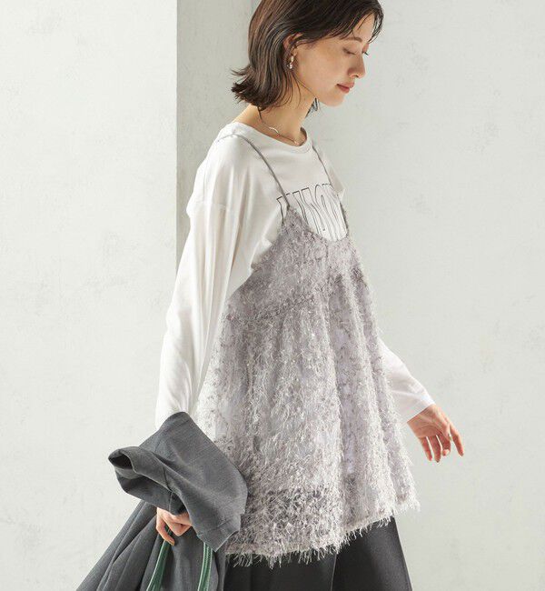 SHIPS for women「〈手洗い可能〉前後 2WAY レース キャミソール」|キャミソール|ライトグレー