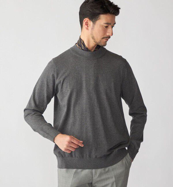 SHIPS「SHIPS:〈手洗い可能〉HANDFRAME 16ゲージ コットン/ウール モックネック ニット」|ニット・セーター|