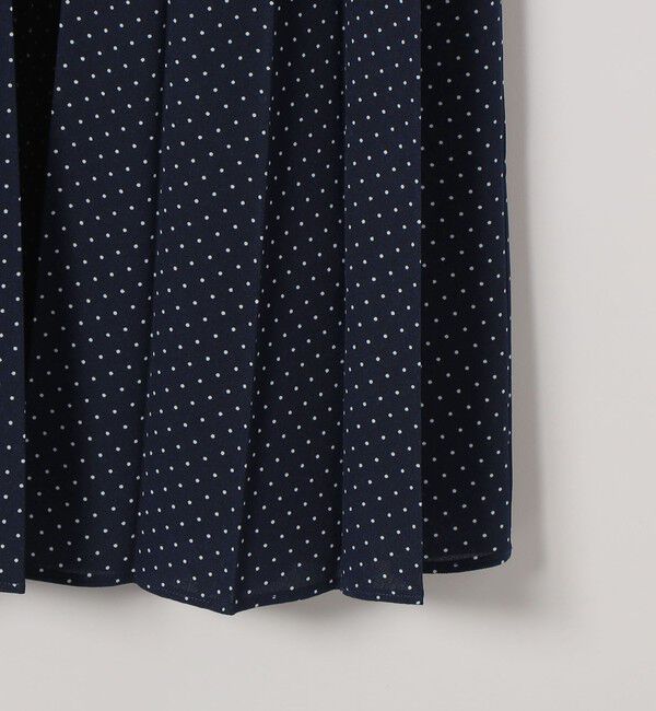 SHIPS any「SHIPS any:〈手洗い可能〉ドット バンドカラー プリーツ ロング ワンピース」|ワンピース|