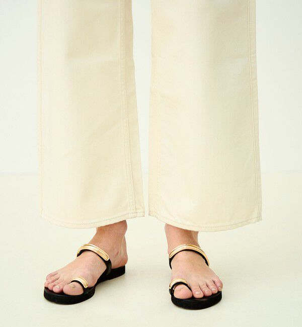 MACPHEE「コットンホワイトデニム セミワイドパンツ」|デニム|