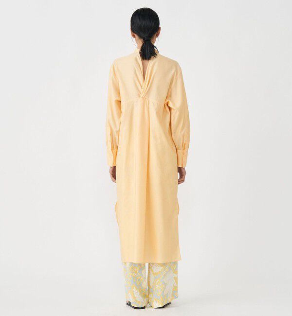 MACPHEE「コットンモールスキン バンドカラーシャツワンピース」|ワンピース|