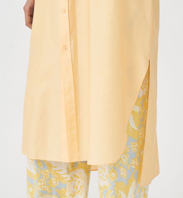 MACPHEE「コットンモールスキン バンドカラーシャツワンピース」|ワンピース|