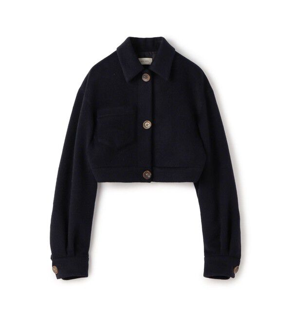DES PRES「キッドモヘヤミニシャギー クロップドブルゾン」|ブルゾン・スタジャン|69 ネイビー