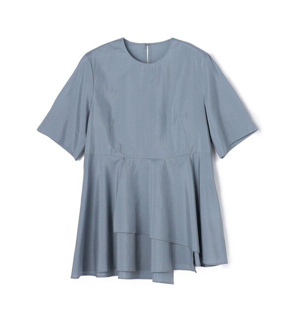 DES PRES「コットンシルクタイプライター アシンメトリーペプラムブラウス」|シャツ・ブラウス|63 ライトブルー
