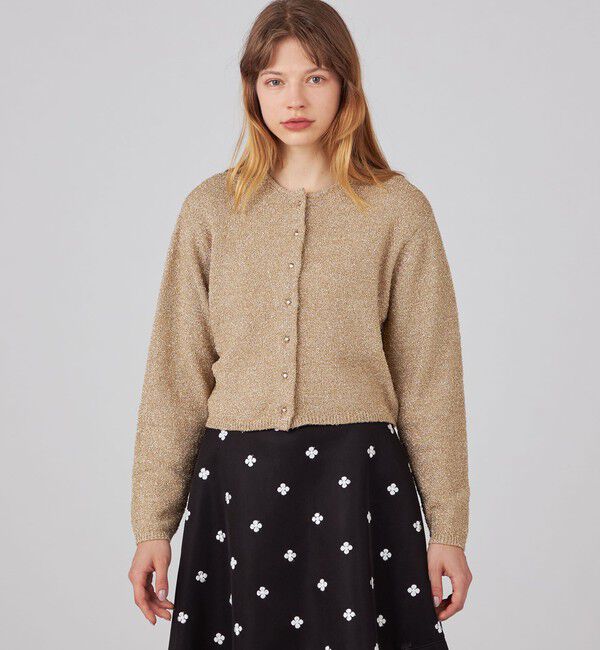 Ballsey「シャイニーメタル クルーネックカーディガン」|ニット・セーター|