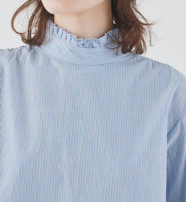 GALERIE VIE「コットン スタンドネックフリルシャツ」|シャツ・ブラウス|