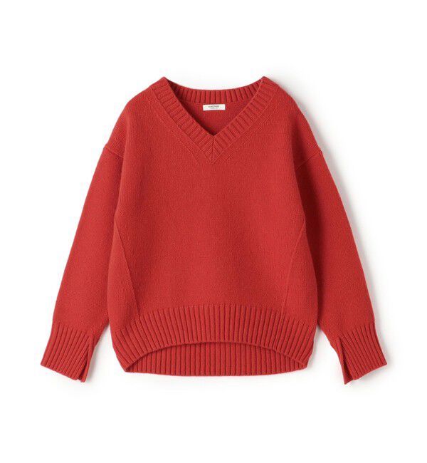 MACPHEE「ラムカシミヤ Vネックプルオーバー」|ニット・セーター|29 ダークオレンジ