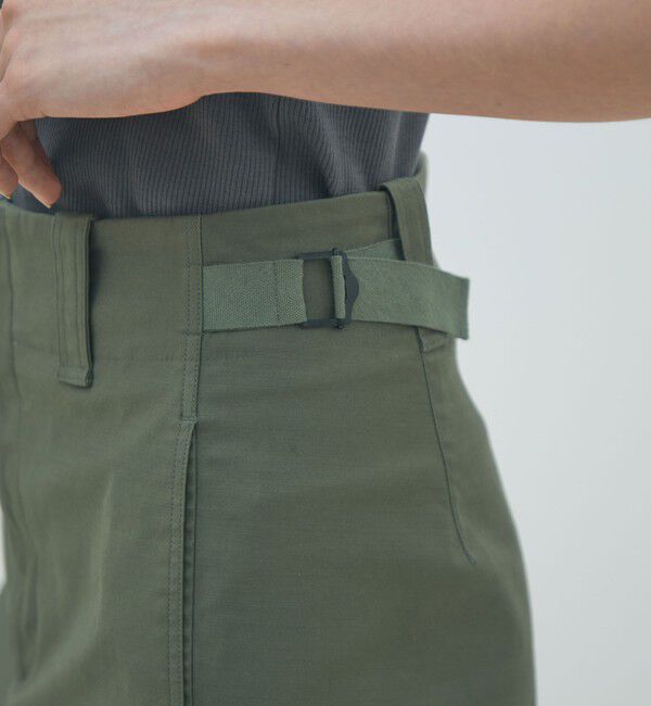 MACPHEE「バックサテンスラブストレッチ テーパードパンツ」|カーゴ|