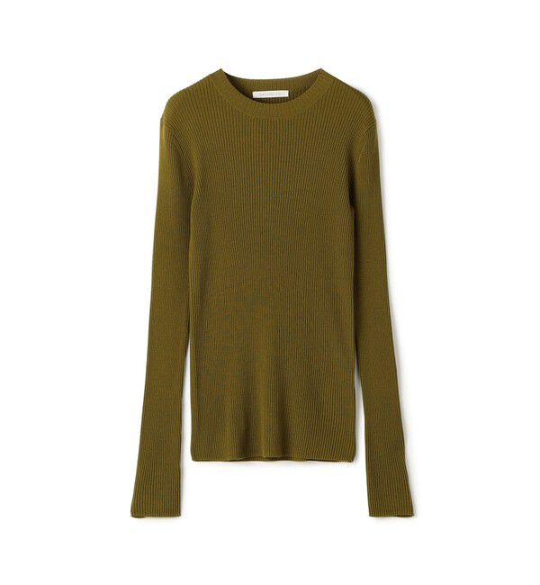 GALERIE VIE「プルミエールウールリブ クルーネックプルオーバー」|ニット・セーター|55 グリーン