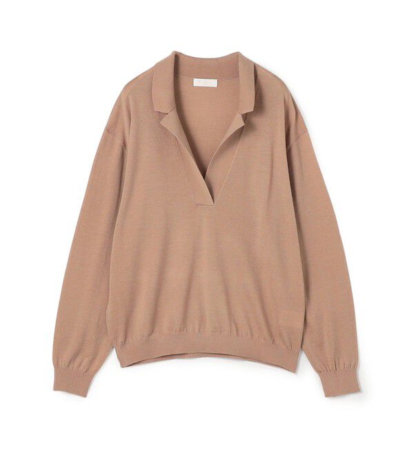 Ballsey「シルケットウール オープンカラープルオーバー」|ニット・セーター|43 ベージュ