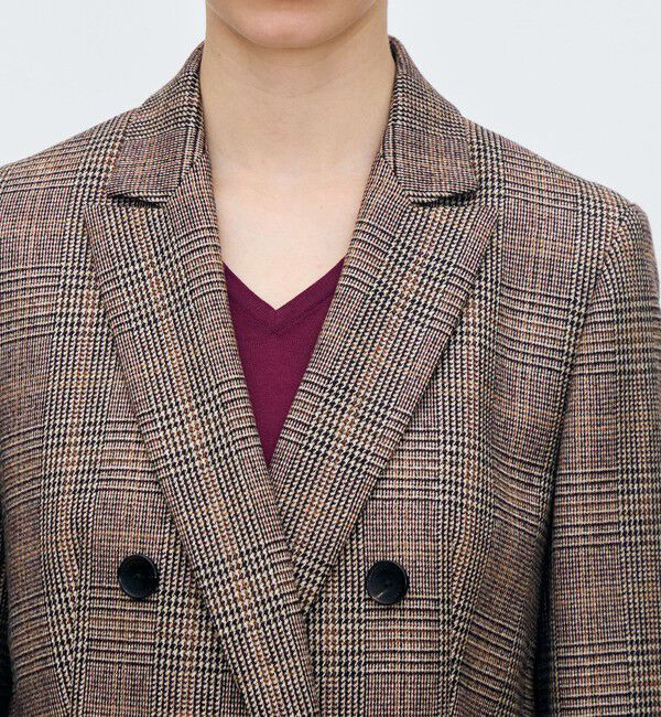 TOMORROWLAND collection「シックバーガンディー ダブルブレストジャケット」|テーラードジャケット|