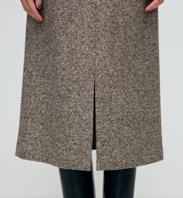 TOMORROWLAND collection「スライバーダイヤゴナル フロントスリットスカート」|台形|