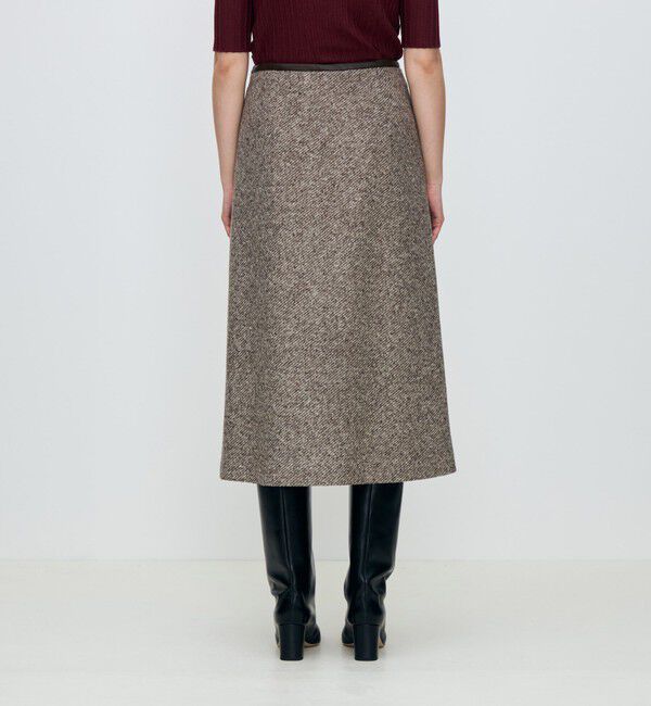 TOMORROWLAND collection「スライバーダイヤゴナル フロントスリットスカート」|台形|