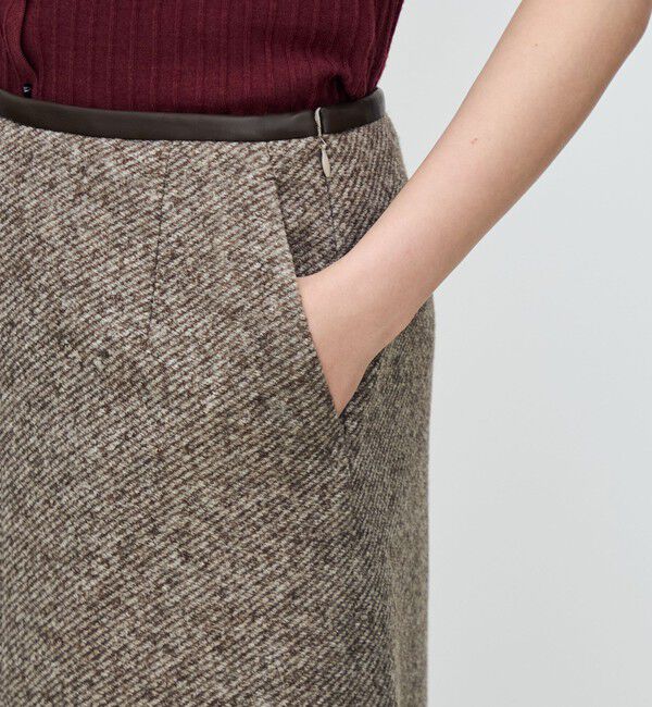 TOMORROWLAND collection「スライバーダイヤゴナル フロントスリットスカート」|台形|