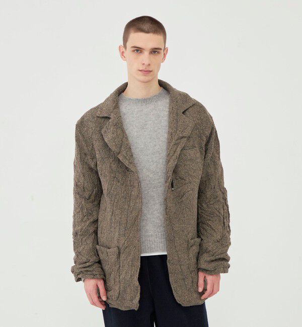 GALERIE VIE「リンクルニット ボタンレスジャケット」|テーラードジャケット|