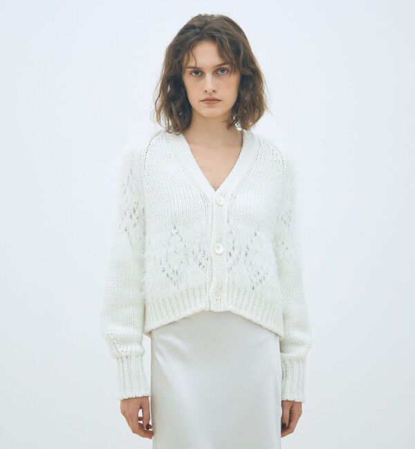 MACPHEE「アイレットシャギー Vネックカーディガン」|カーディガン|