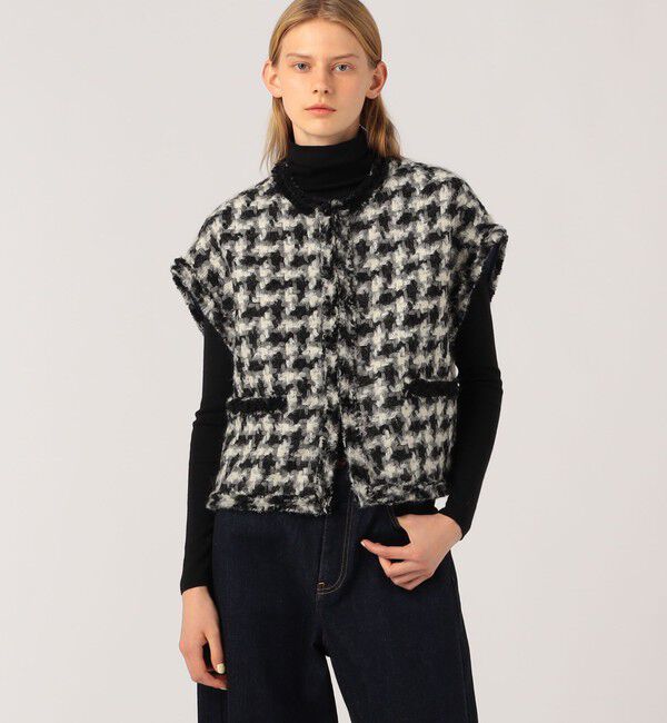 TOMORROWLAND collection「グリハウンドトゥース スクエアジレ」|ベスト・ジレ|