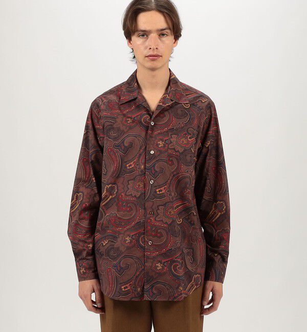 TOMORROWLAND MENS「コットン ペイズリープリント オープンカラー ロングスリーブシャツ」|シャツ・ブラウス|