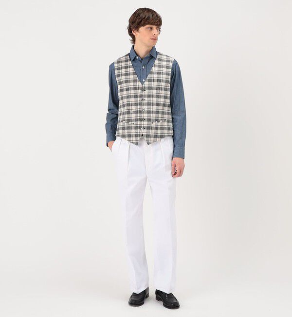 TOMORROWLAND BUYING WEAR「ERRICO FORMICOLA リネンコットン チェックベスト」|ベスト・ジレ|