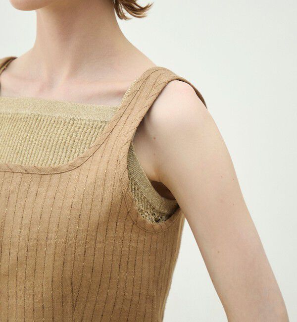 MACPHEE「シルクネップリネン スクエアネックジレ」|ベスト・ジレ|