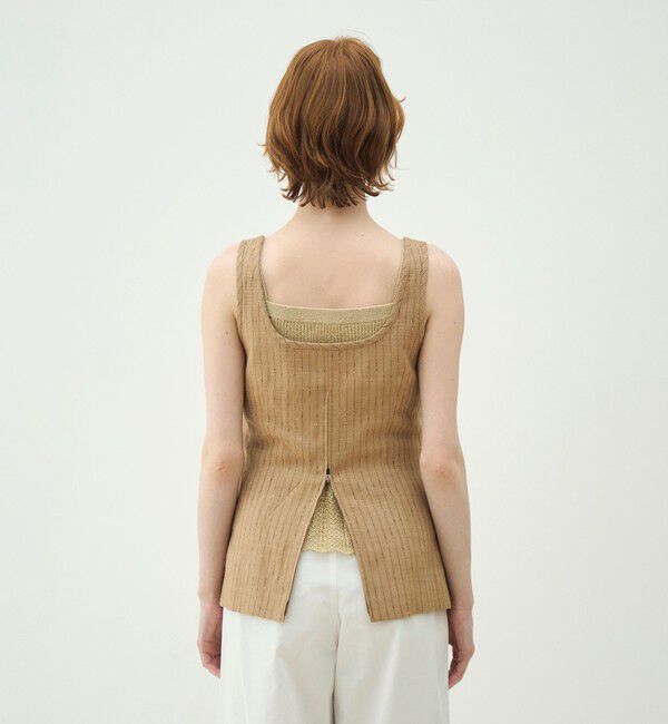 MACPHEE「シルクネップリネン スクエアネックジレ」|ベスト・ジレ|
