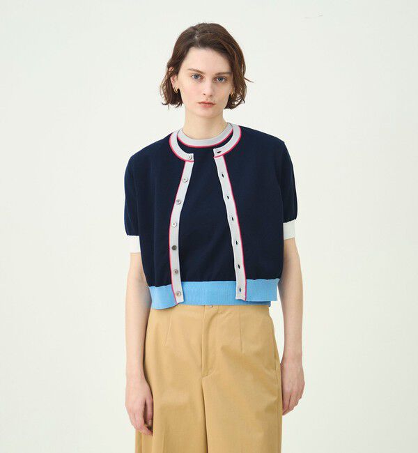 MACPHEE「ドライコットン ハーススリーブカーディガン」|カーディガン|