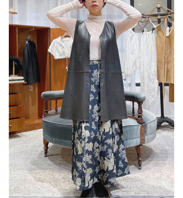 IENA LA BOUCLE「IENA LA BOUCLE レザー2WAY ベスト」|ベスト・ジレ|ブラック