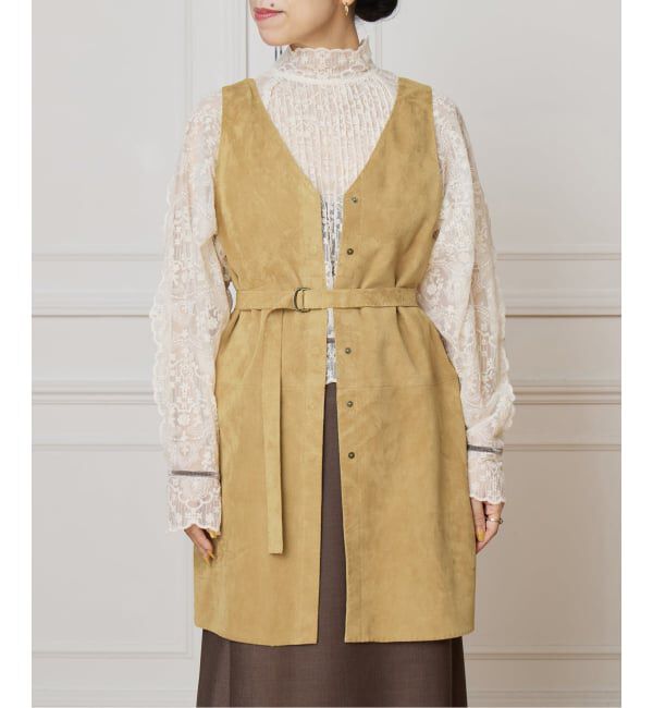 IENA LA BOUCLE「IENA LA BOUCLE レザー2WAY ベスト」|ベスト・ジレ|キャメル