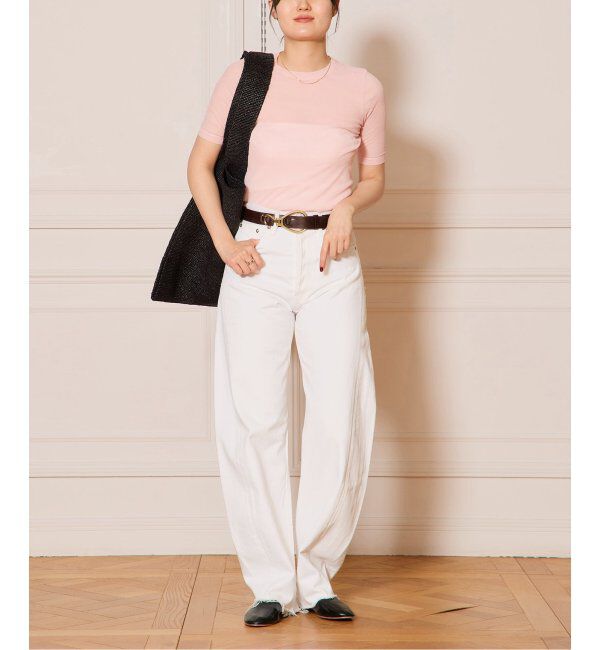 IENA LA BOUCLE「《追加》IENA LA BOUCLE 水撚りガスフライス半袖プルオーバー」|Tシャツ・カットソー|